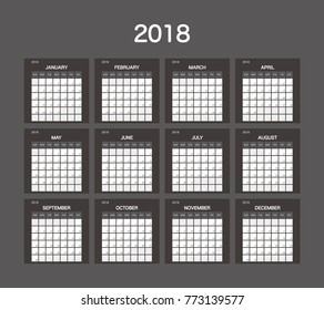 2018 Calendar Planner Design.