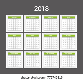 2018 Calendar Planner Design.