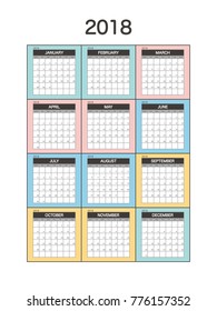 2018 Calendar Planner Design.