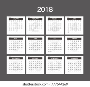2018 Calendar Planner Design.