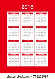 2018 Calendar Planner Design.