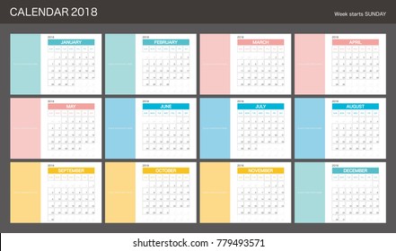 2018 Calendar Planner Design.