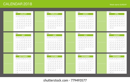 2018 Calendar Planner Design.