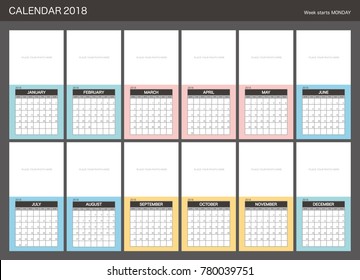2018 Calendar Planner Design.