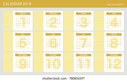 2018 Calendar Planner Design.