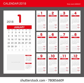 2018 Calendar Planner Design.