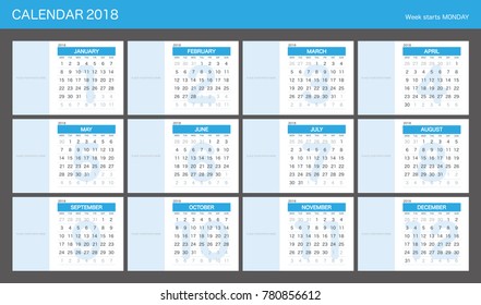 2018 Calendar Planner Design.