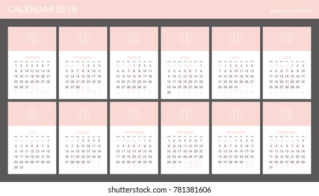 2018 Calendar Planner Design.