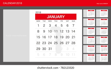 2018 Calendar Planner Design.