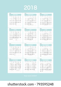 2018 Calendar Planner Design.