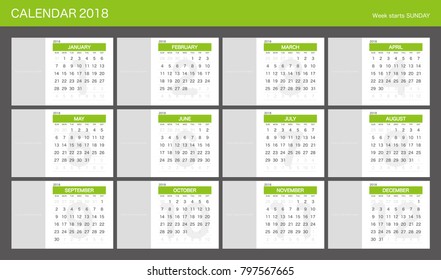 2018 Calendar Planner Design.