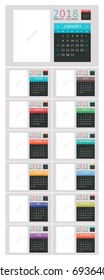 2018 Calendar Planner Design. Vector illustration