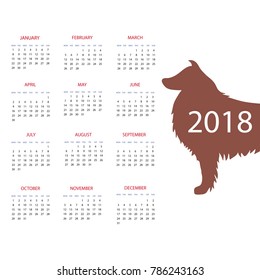 2018 calendar. Print Template. Week Starts Sunday. Portrait Orientation. Set of 12 Months.