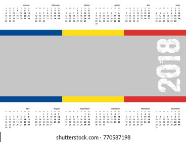 2018 calendar, romanian version, A4