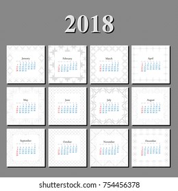 2018. Calendar template vector