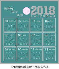 2018 Calendar Vector Template, Corporate Design colorful layout