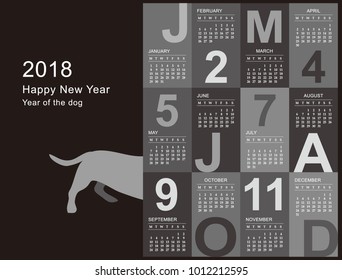 2018  Calendar . Year of the dog