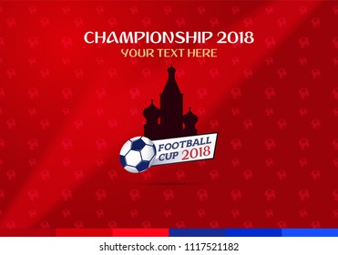 2018 championship football logo template on red background