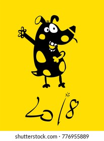 2018 Chinese New Year , year of dog, greeting card. 