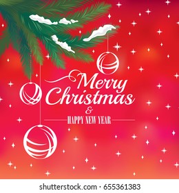 2018 Christmas and Happy New Year greeting card vector illustration