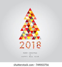 2018 Christmas and happy new year card vector background 
