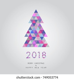 2018 Christmas and happy new year card vector background 