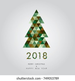 2018 Christmas and happy new year card vector background 