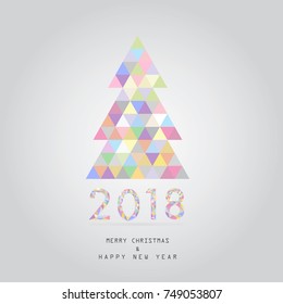 2018 Christmas and happy new year card vector background 