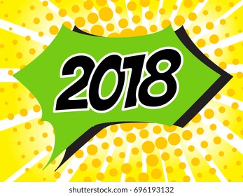 2018 Comic boom text sound effect. Popart bubble speech cartoon background. Pop art boom effect vector illustration