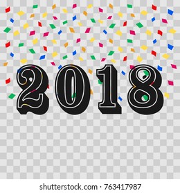 2018 Confetti. Vector illustration