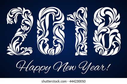 2018 with a decorative pattern for Happy New Year celebrations.