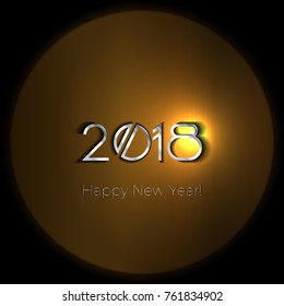 2018 design in metallic, elegant vector illustration background