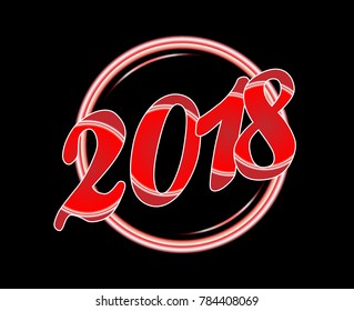 2018 florescent light over a black background