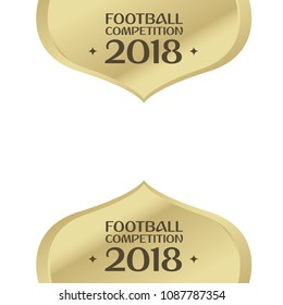 2018 football competition graphic element for design in gold, banner soccer cup