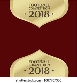 2018 football competition graphic element for design in gold, banner soccer cup