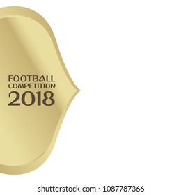 2018 football competition graphic element for design in gold, banner soccer cup