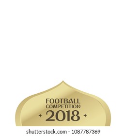 2018 football competition graphic element for design in gold, banner soccer cup