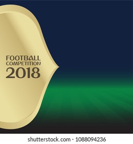 2018 football competition graphic element for design in gold, banner soccer cup