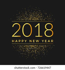 2018 Gold Glitter confetti background design holiday