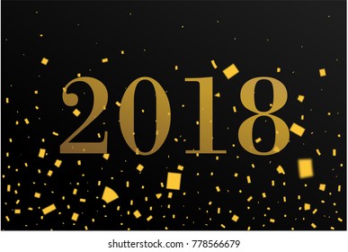 2018 Golden Flying Confetti Background
