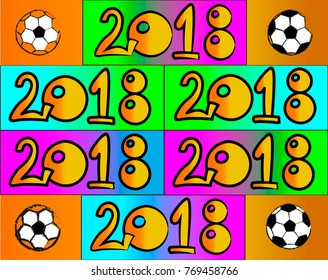 2018 graffiti soccer, hand draw doodle.