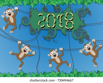 2018 Happy new monkey style