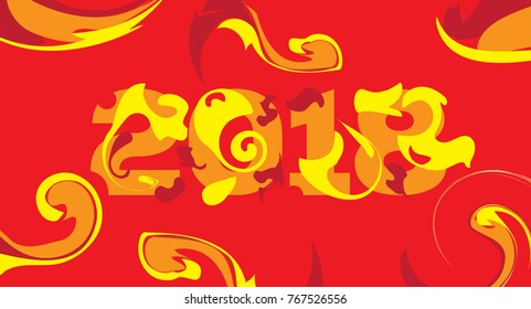 2018 happy new year. Abstract vector illustration. Icon Design Template
