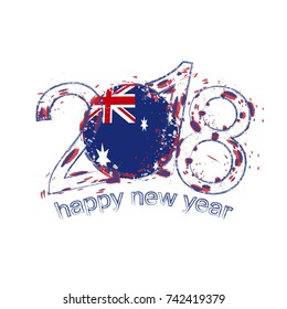 2018 Happy New Year Australia grunge vector