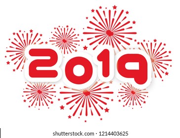 2018 Happy  new year background with fireworks