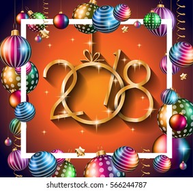 2018 Happy New Year Background for your Seasonal Flyers and Greetings Card or Christmas themed invitations