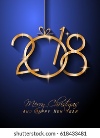 2018 Happy New Year Background for your Seasonal Flyers and Greetings Card or Christmas themed invitations