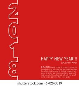 2018 Happy New Year background. Design for cover brochure, flyer, greeting card template. Vector illustration