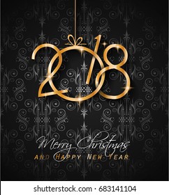 2018 Happy New Year Background for your Seasonal Flyers and Greetings Card or Christmas themed invitations