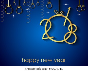 2018 Happy New Year Background for your Seasonal Flayer and Greetings Card.
